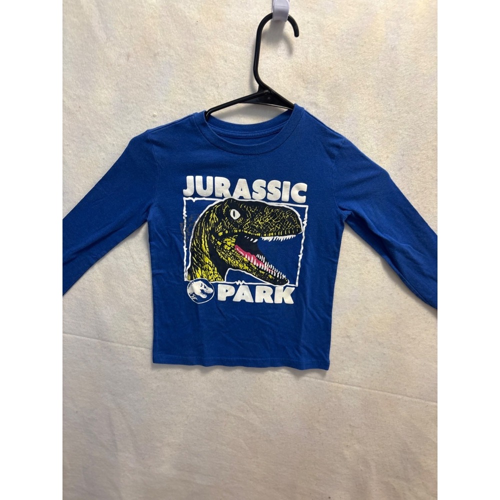 Jumping Beans Jurassic Park Graphic Tee Kids Size 6 Blue Good Long Sleeve Raptor